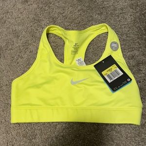 NWT NIKE neon yellow sports bra